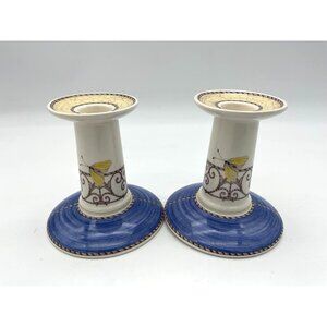 Wedgewood Sarah's Garden Queensware Porcelain Vintage 1997 Pair of Candlesticks